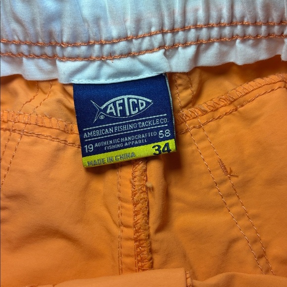 AFTCO The Original Men's Fishing Shorts, Vibrant Orange, size 34, like new! - Picture 4 of 5